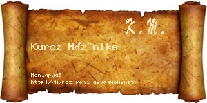 Kurcz Mónika névjegykártya